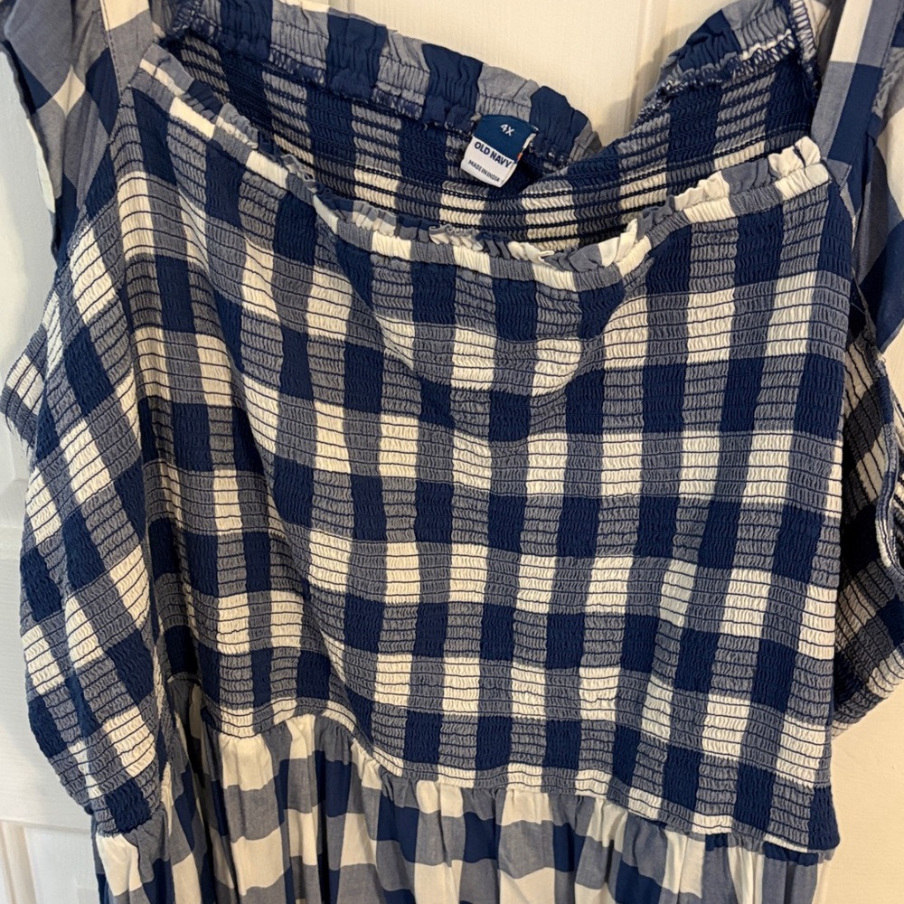 Old Navy Blue and White Gingham Sundress - Picture 3 of 4
